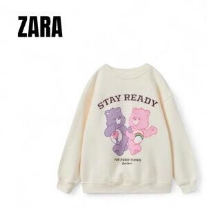 085 ZARA 2-3 Year Old Girls Care Bear Crewneck Sweater